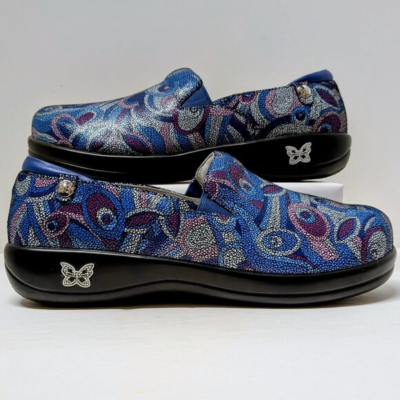 Alegria by PG Lite Mosaic Print Clogs in Blue & Pink - KEL-596 - Picture 6 of 14